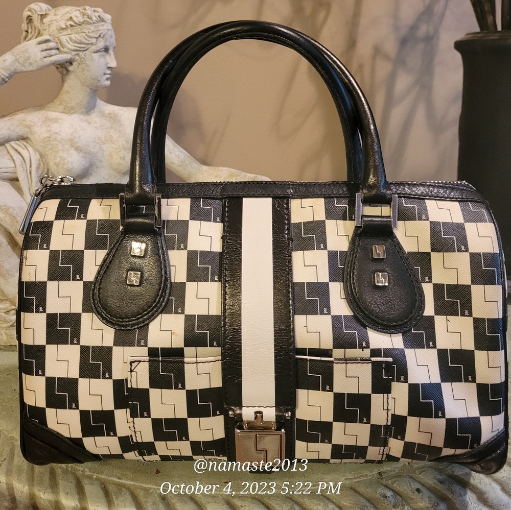L.A.M.B by Gwen Stefani Checkerboard Speedy Tote Luxury Designer Bag #564